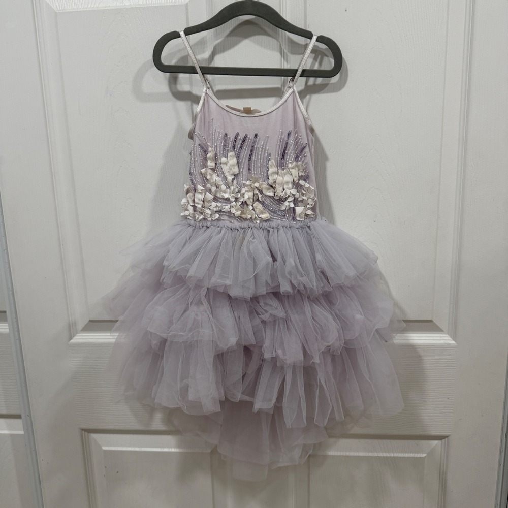 Tutu Du Monde Lavender Beaded 3D Flower Tulle Dress TDM3661 Kids